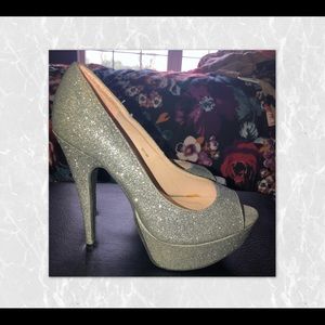 Sparkly Silver Pumps by CHARLOTTE RUSSE